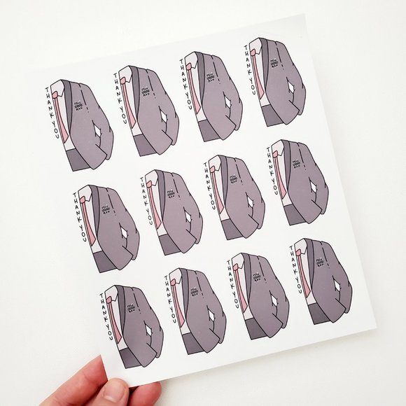 LB075 Custom Poshmark Sticker Sheets Mens Suit Thank You Posh Mens [Price Firm] - Picture 3 of 8